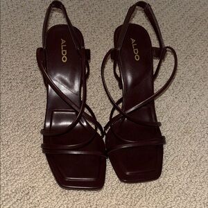 ALDO Dark Brown Strappy Heels